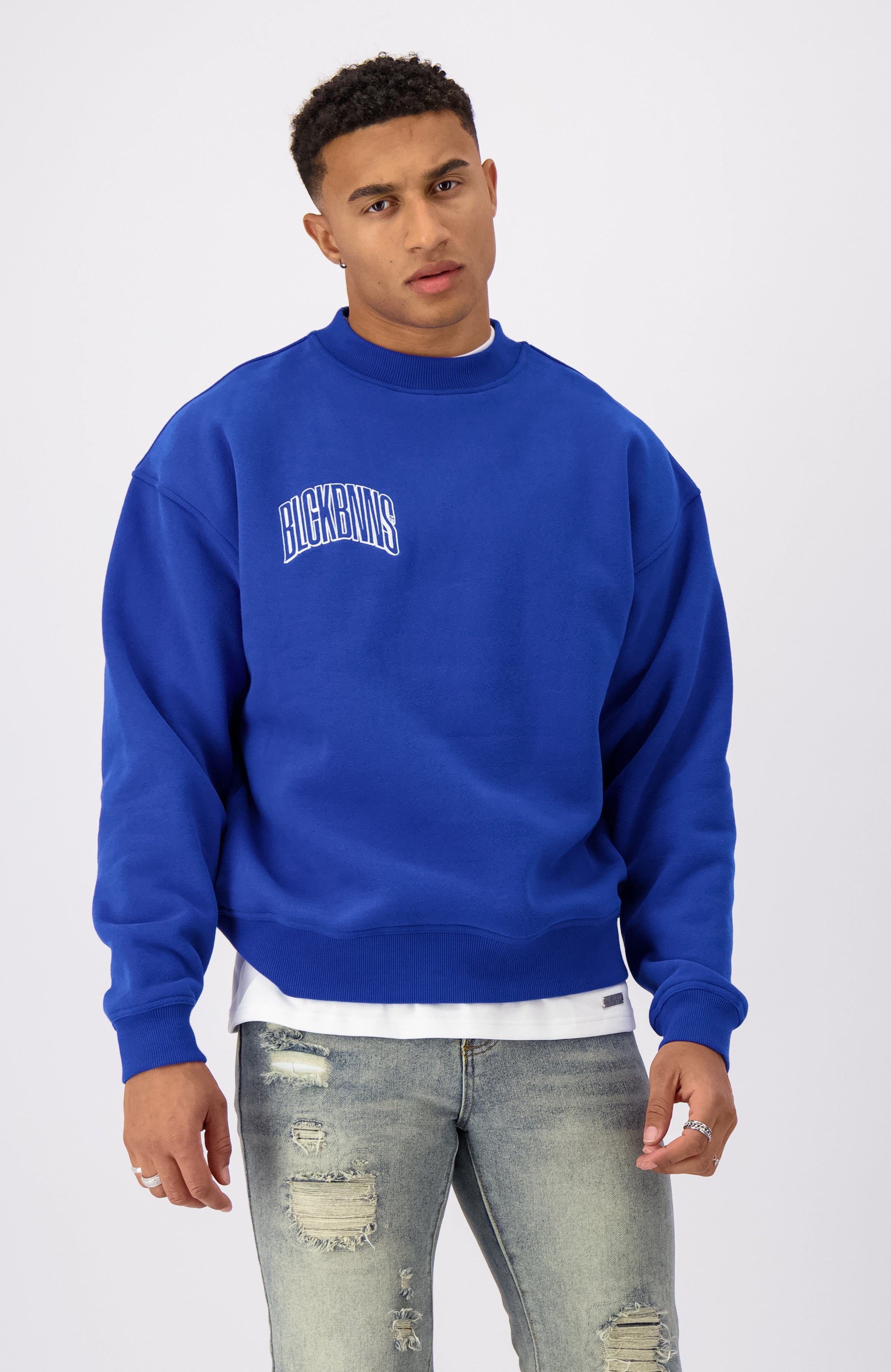 EMBROIDERED ARCH CREWNECK | Blue