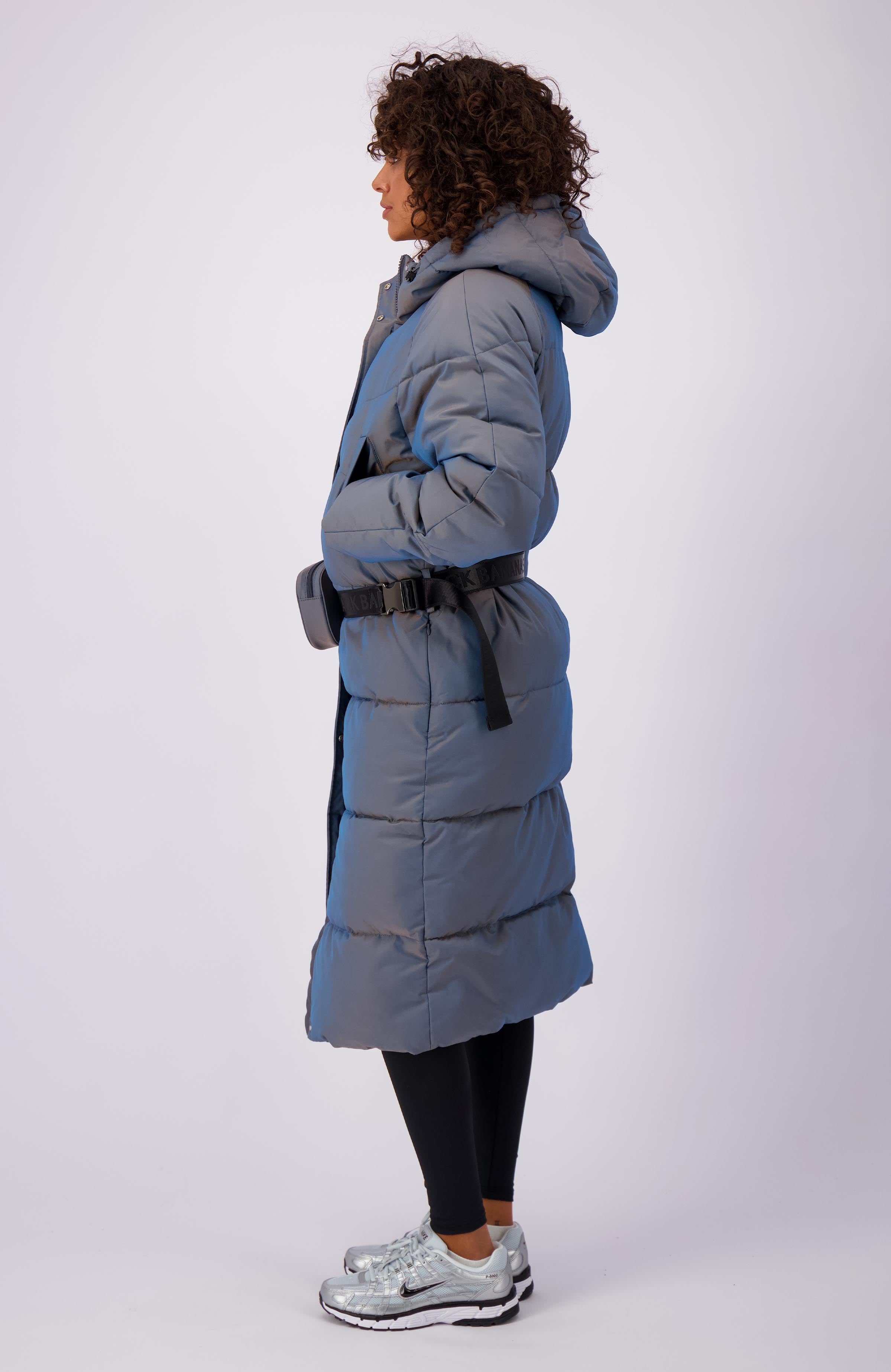BELTED PUFFER COAT | Grey