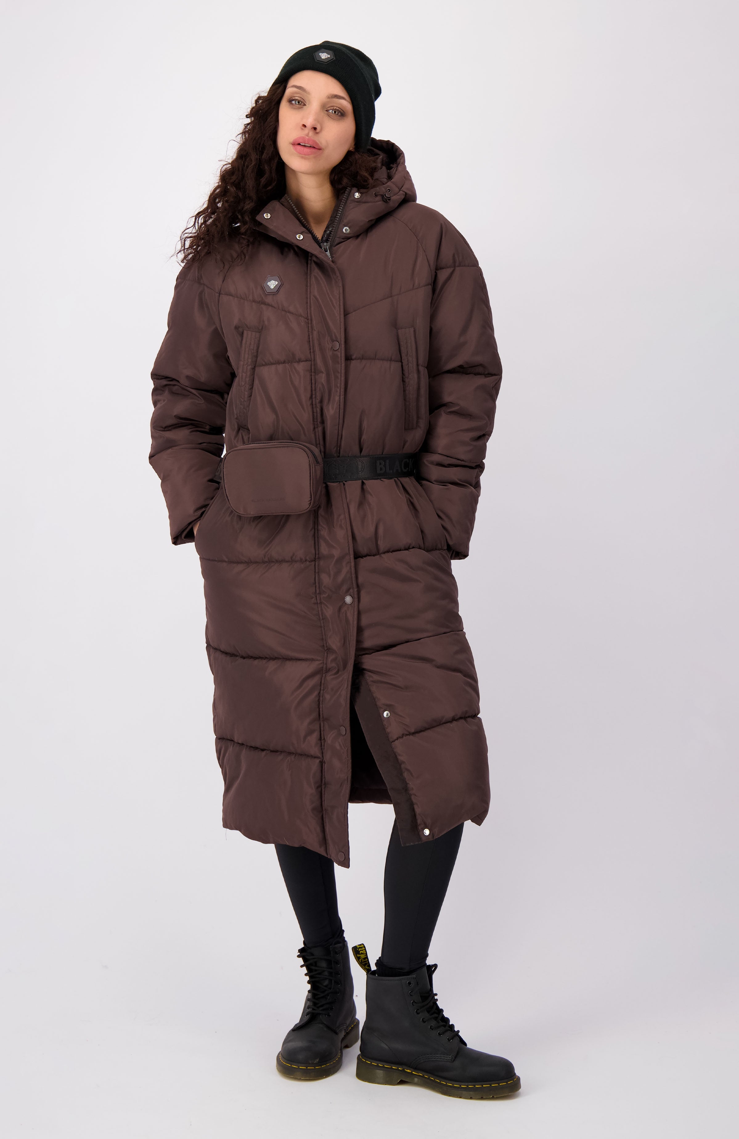 BELTED PUFFER COAT | Brown